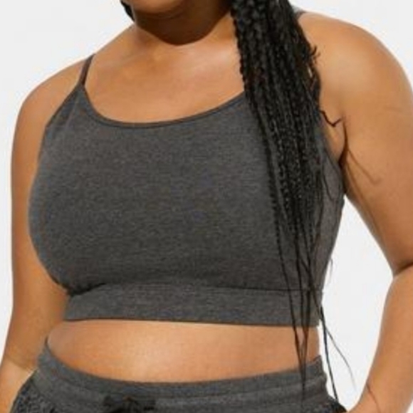Torrid Active Everyday Fleece Ultra Crop Tank Top Sz 2X Sport Bralette Grey NWT - Picture 6 of 7
